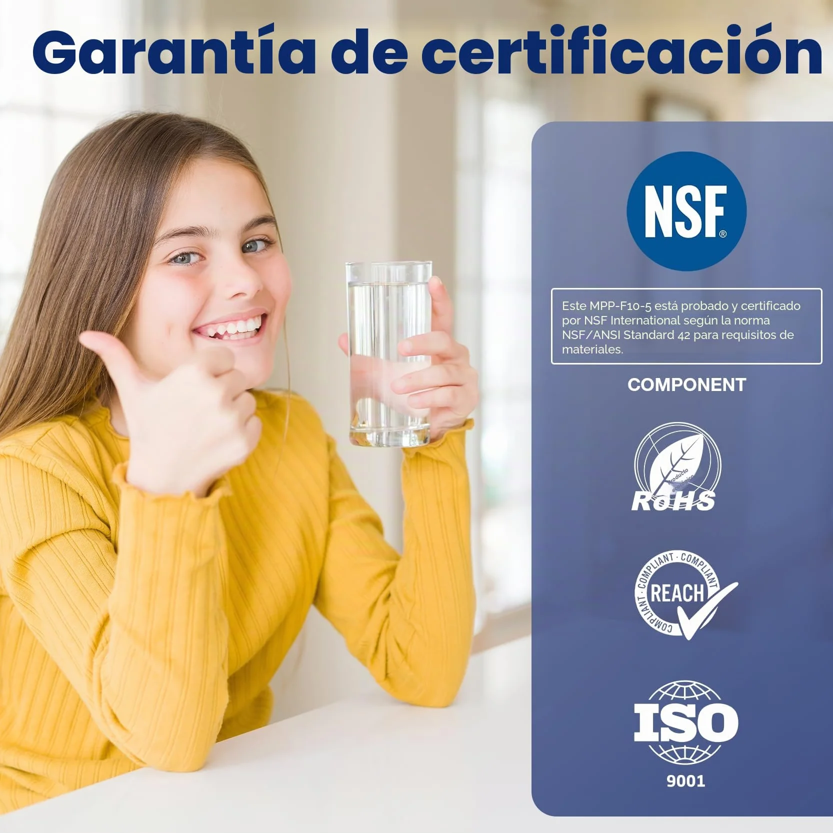 Membrane Solutions Cartucho de Sedimentos 5 Micras 10" x 2.5" Filtro de Agua Ósmosis Inversa 6 Pack