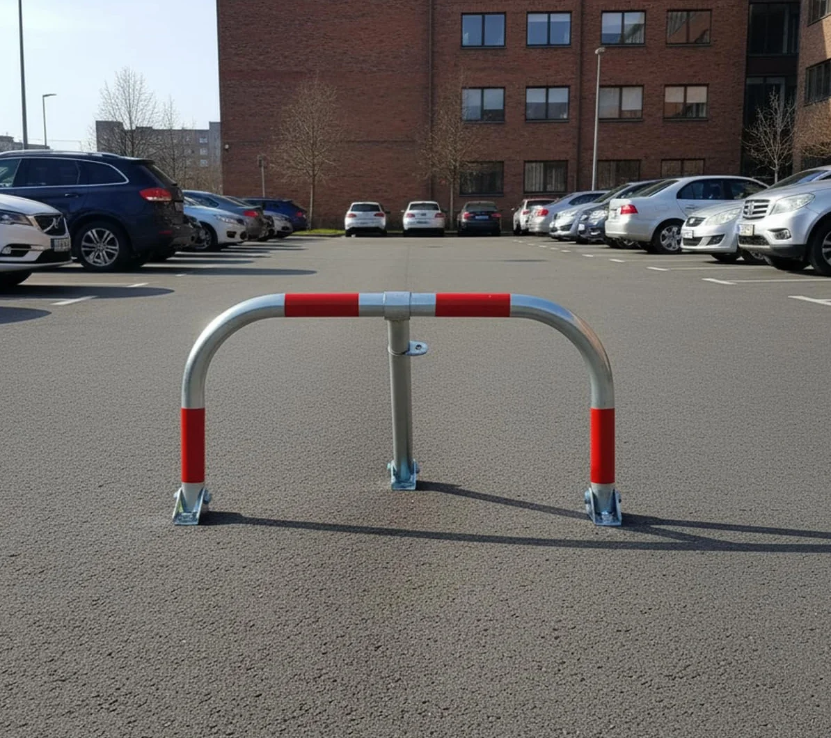 FERPASA® Valla de Parking Zincada con Portacandado Barrera de Aparcamiento para Garaje