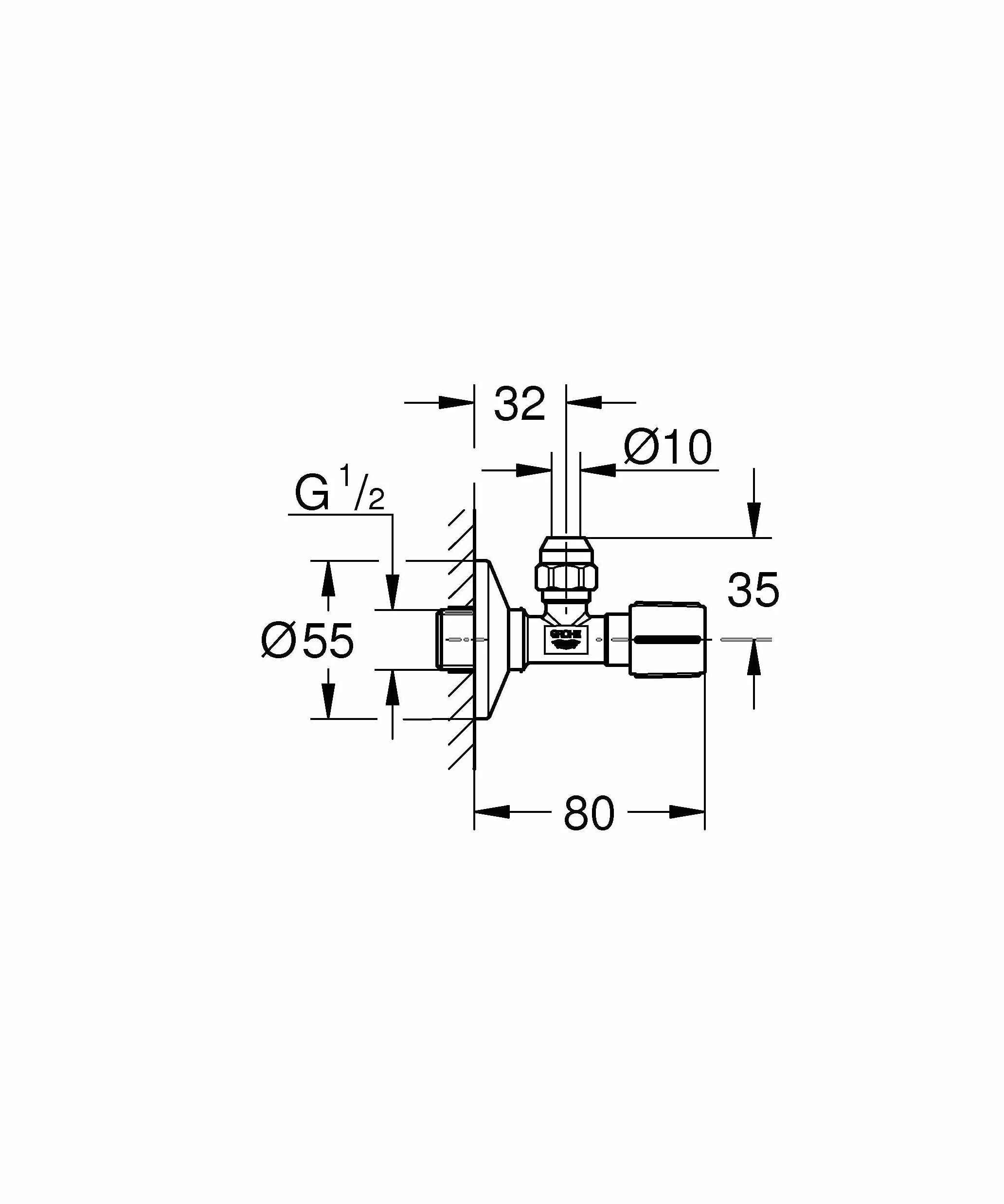 GROHE Llave de corte de 1/2" QuickFix (Acabado duradero), Negro mate 220732430