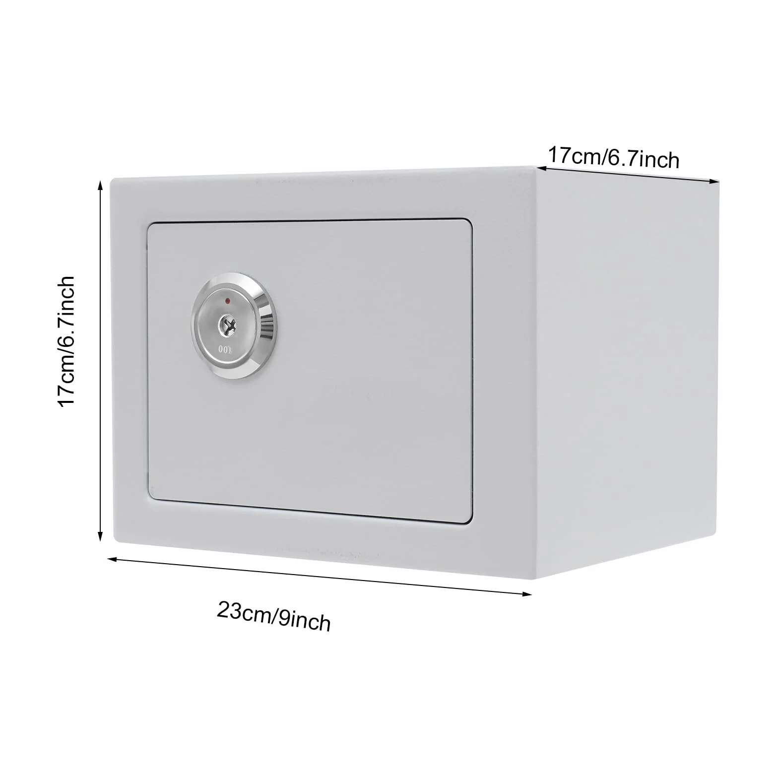 Caja fuerte pequeña de pared con ranura y cerradura mecánica, 23 x 17 x 17 cm, para el hogar y la oficina, almacenamiento, dinero en efectivo y joyas (blanco)