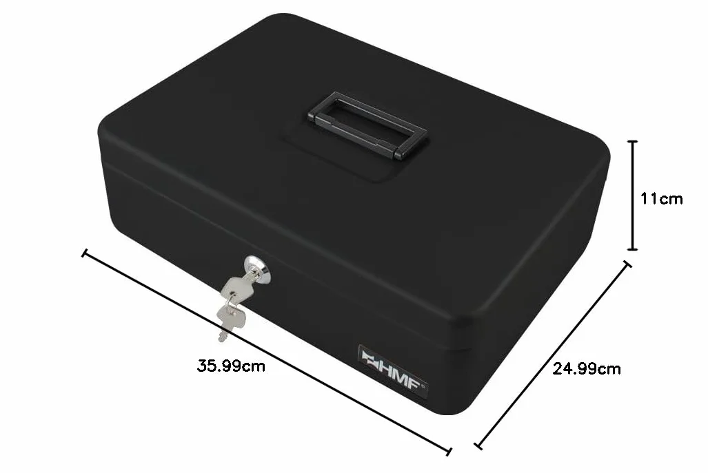HMF 22036-02 Caja de Caudales, Bandeja para División Individual, 36 x 25 x 11 cm, negro