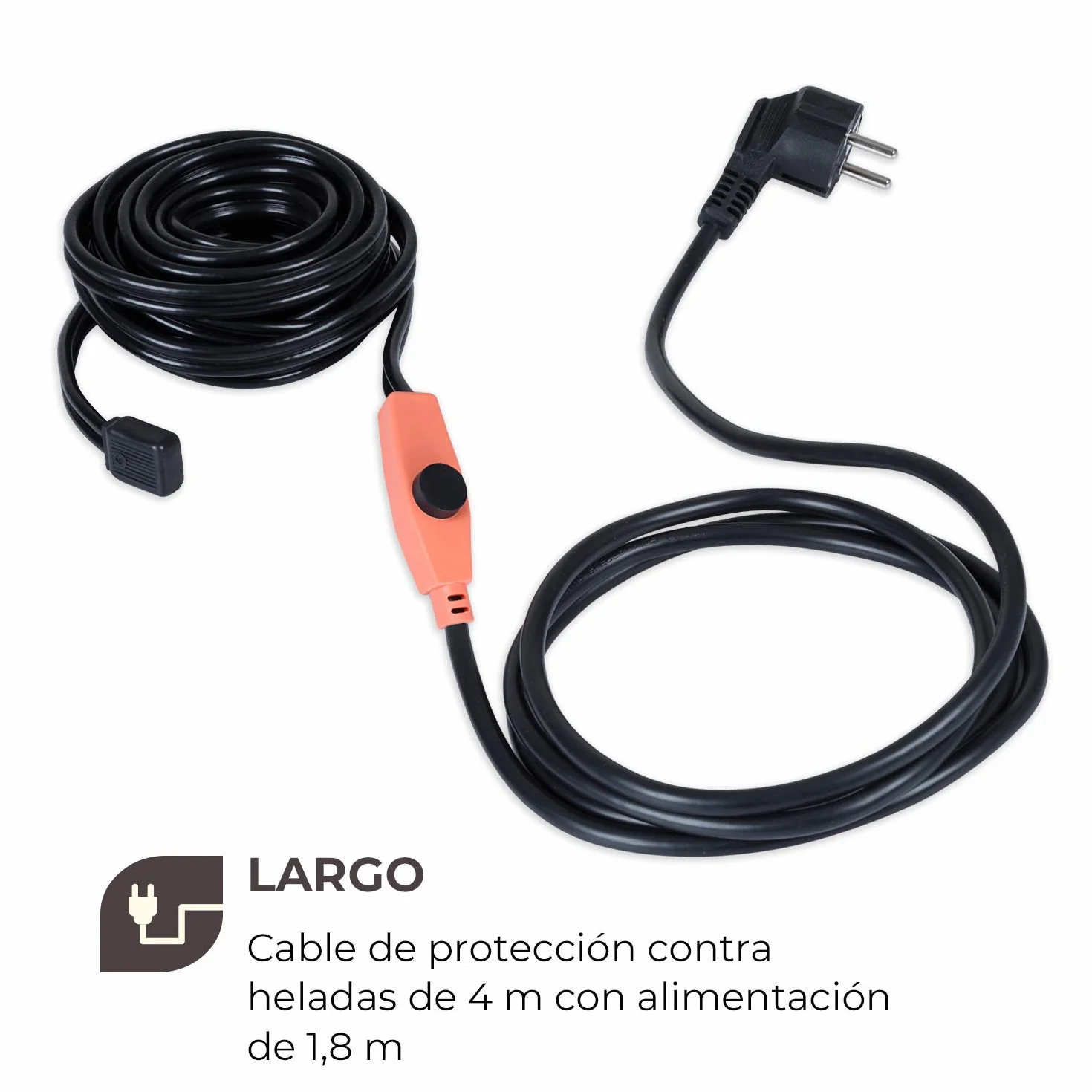 Electronic-Star Cable Anticongelante 4 m + 1,8 m Alimentación Termostato 16 W/m IP69