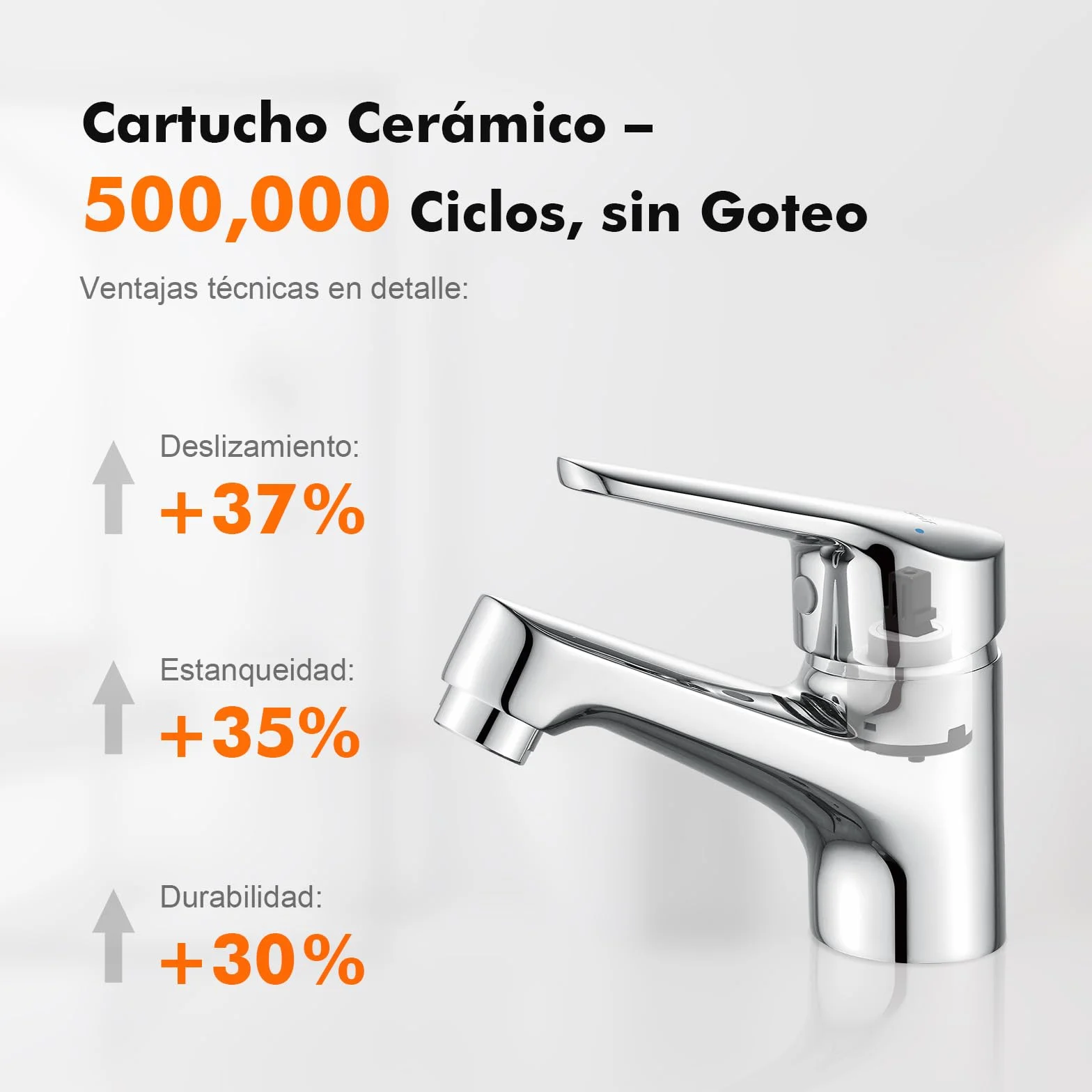 Ibergrif Grifo Lavabo Bajo 60mm, Monomando Latón Macizo para Baño, Aseo de Cortesía y Camper, Instalación Fácil G3/8″, M11050