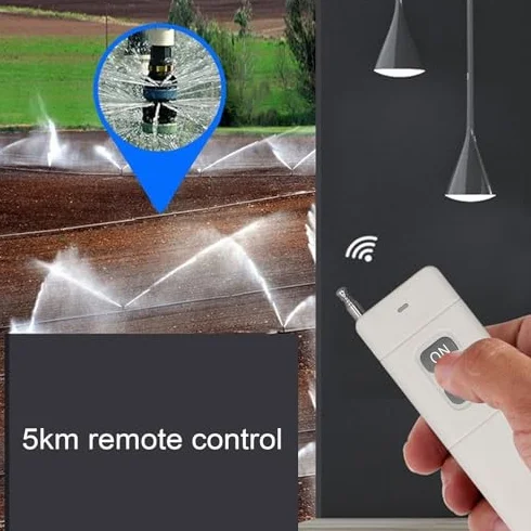 Interruptor Remoto Inalámbrico de Largo Alcance, Control RF 5 km para Motobombas y Luces, AC220V, 5000 Metros