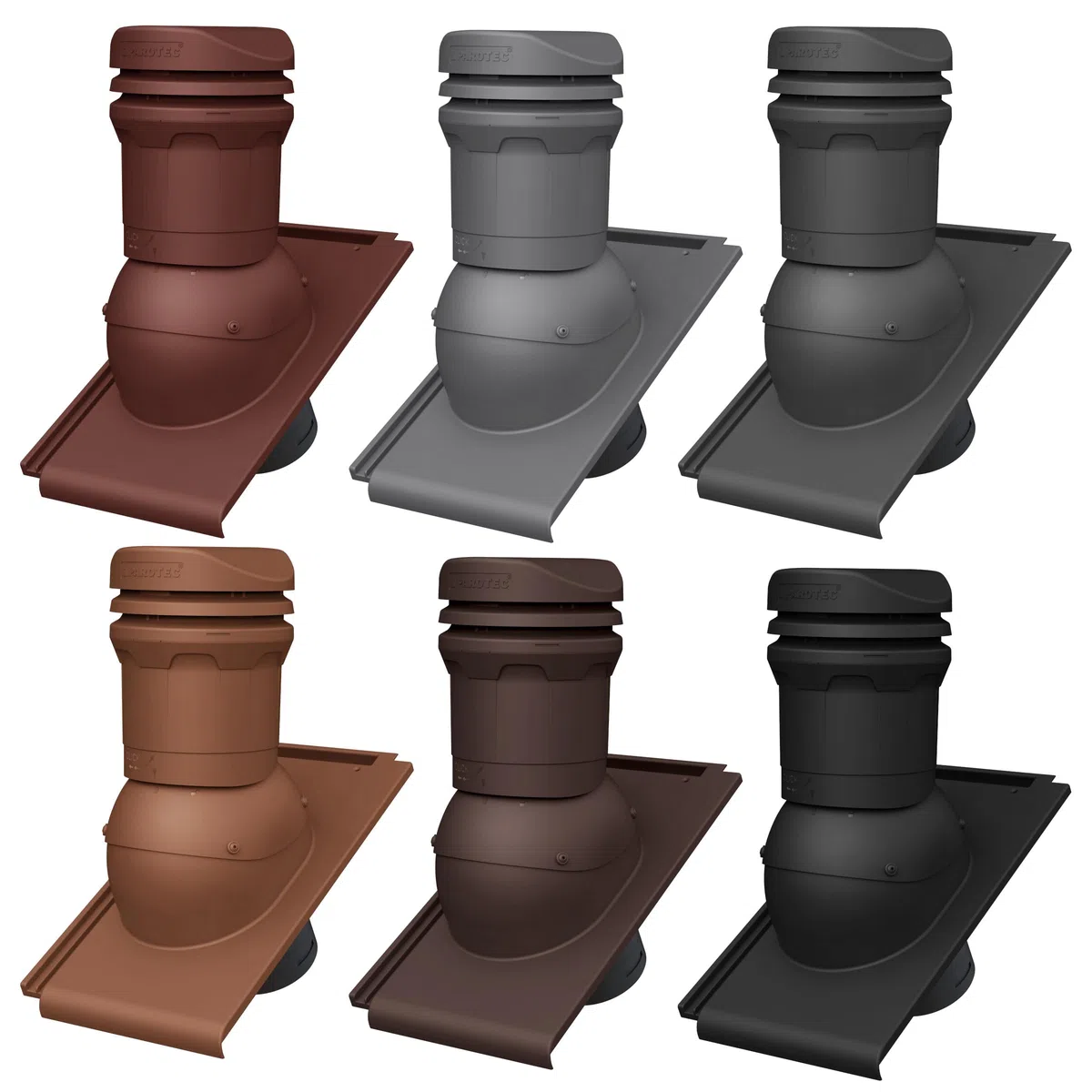 Chimenea baja de 325 mm DN125 (125 mm) para techo plano, chapa trapezoidal, chapa doble para tejas – paso para ventilación de techo para ventilación por gravedad – RAL 3009 – Rojo