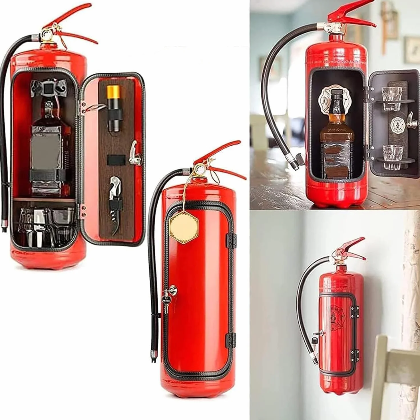 Minibar Eextintor de Incendios, Metal de 11.8 Pulgadas, para Amantes del Whisky, Bombero, Bar de Regalo