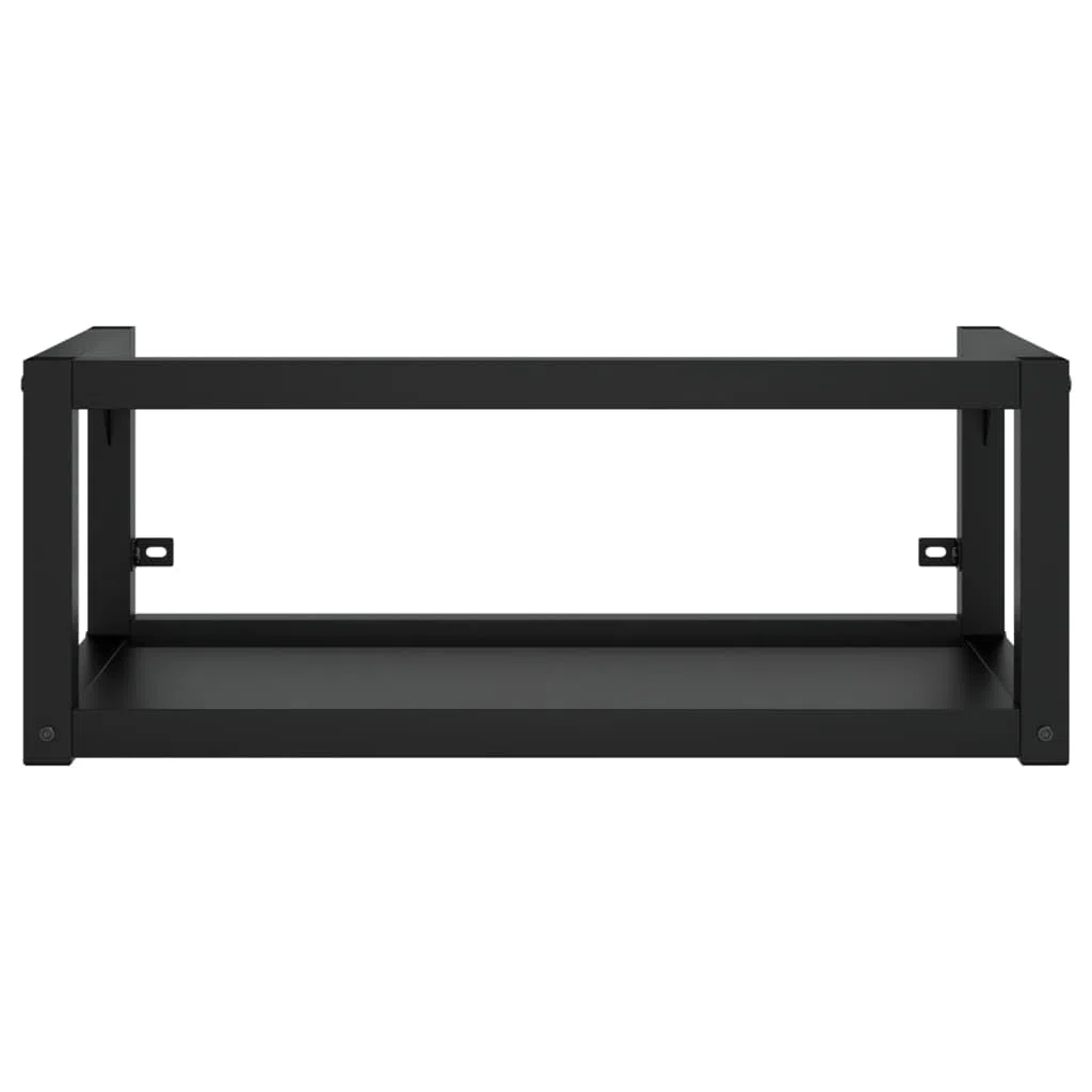 vidaXL Estructura de Lavabo Suspendido Cuarto de Baño Colgante Soporte Aseo Lavamanos Inodoro Fregadero Almacenamiento Hierro Negro 79x38x31 cm