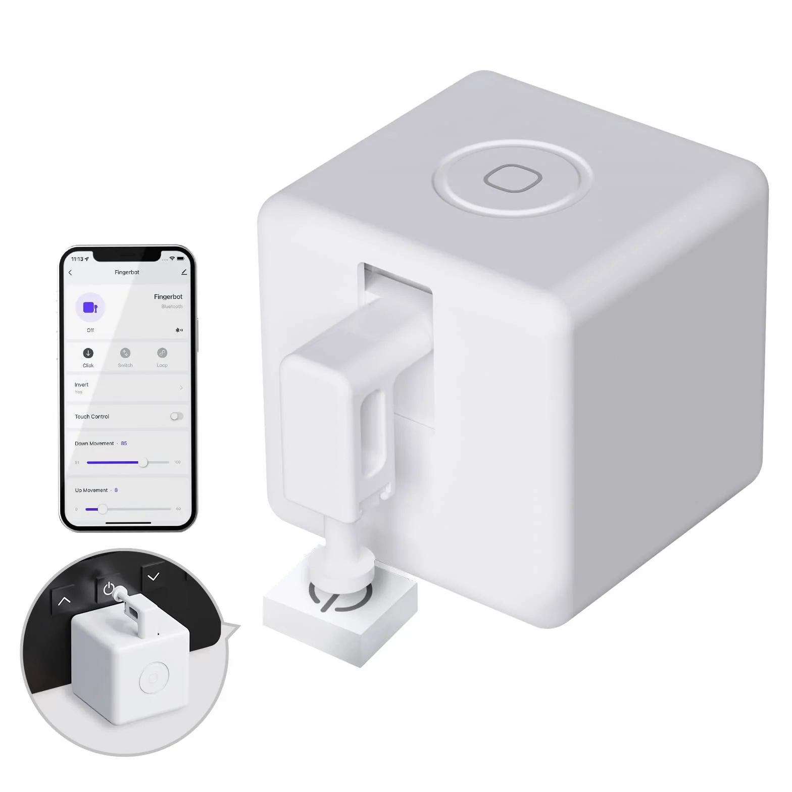 MOES Fingerbot Plus Smart Switch Botón de palanca inteligente actualizado con control táctil, compatible con Tuya/Smart Life APP, Alexa/Google Home y Temporizador requiere MOES BLE HUB