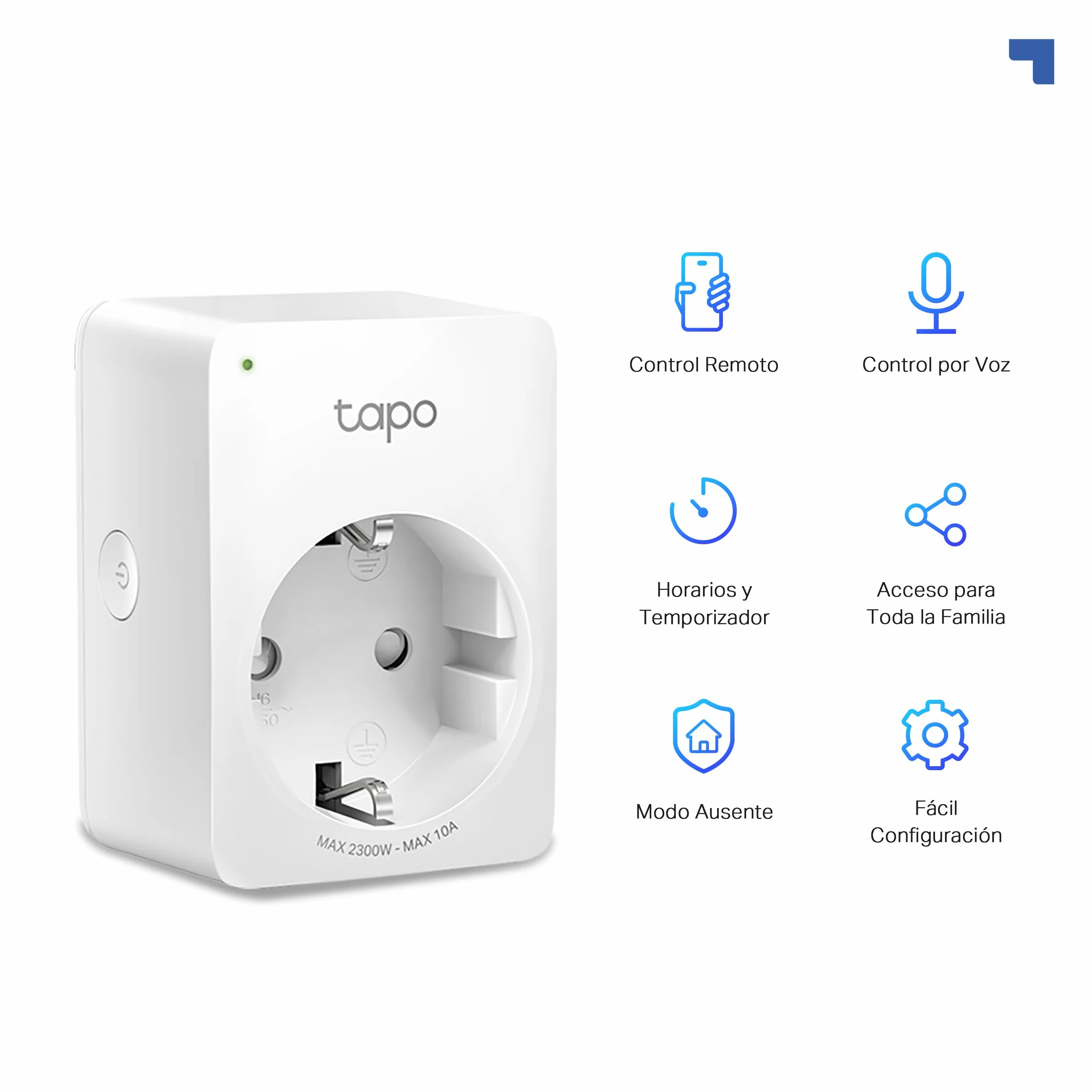 Tapo P100 Mini Enchufe Inteligente Wi-Fi 4 Pack, Programable, Compatible con Alexa y Google Home, Sin Concentrador