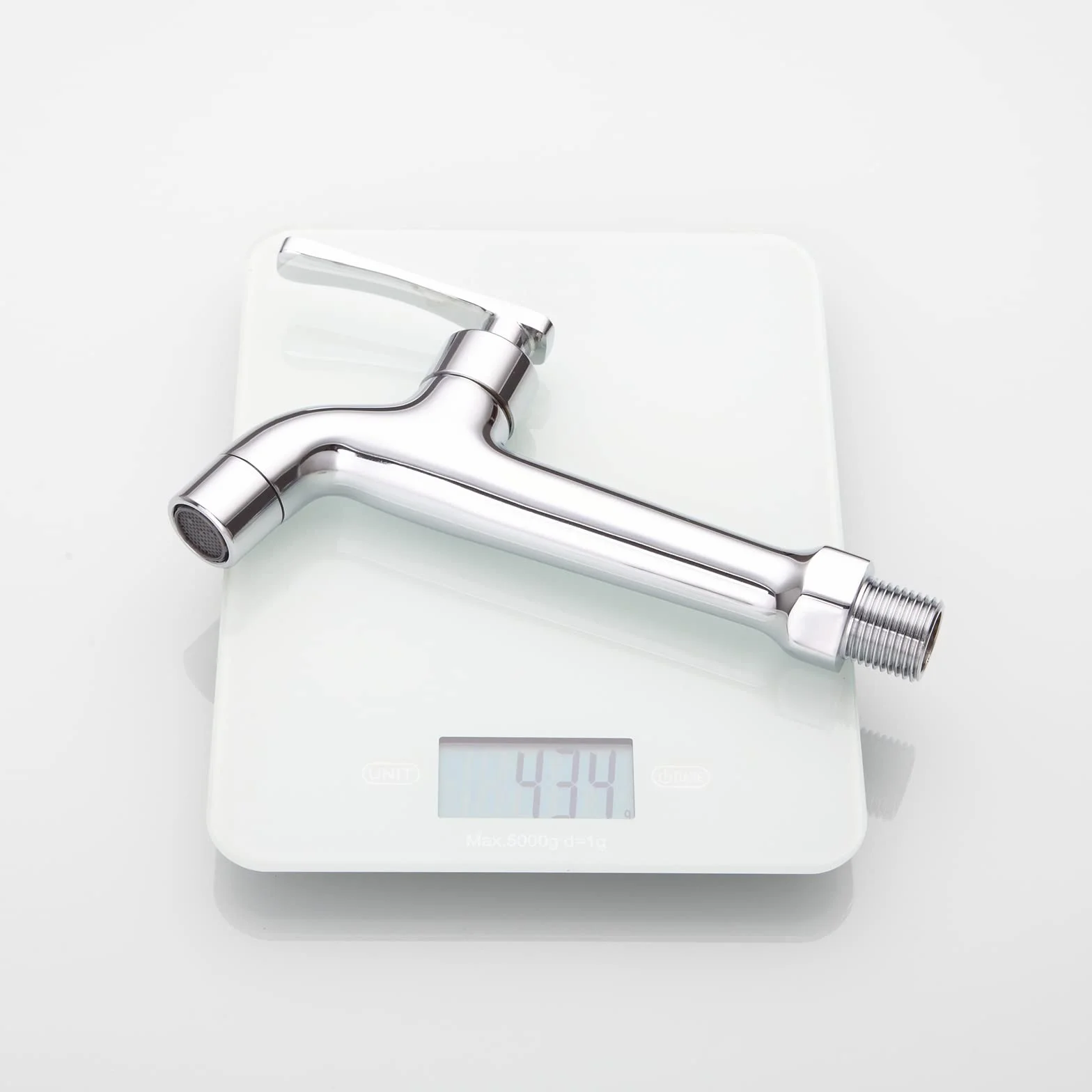 Grifo de Cromo Latón para Lavandería y Baño - Montaje en Pared, Agua Fría