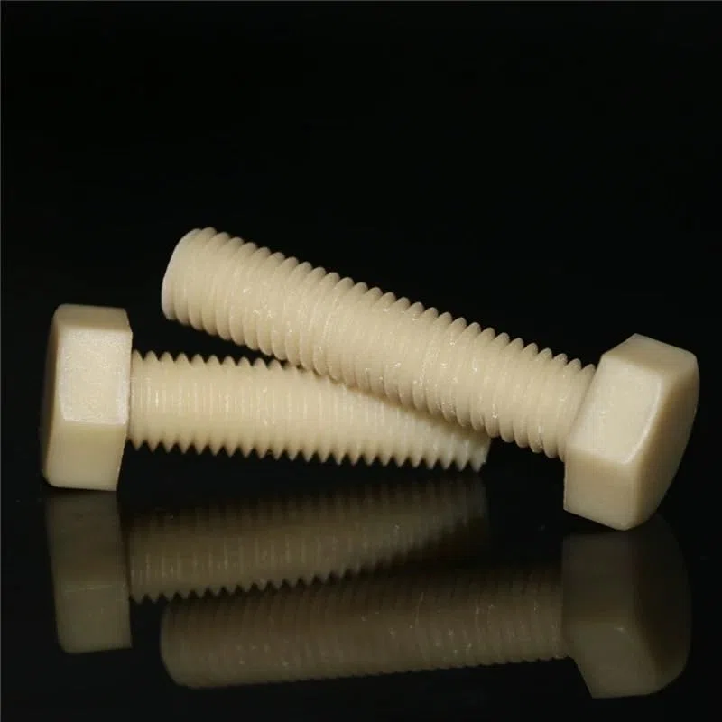 Pernos hexagonales de nailon plástico blanco m3-m20 tornillo hexagonal din933 (10,M20 x 60 mm)
