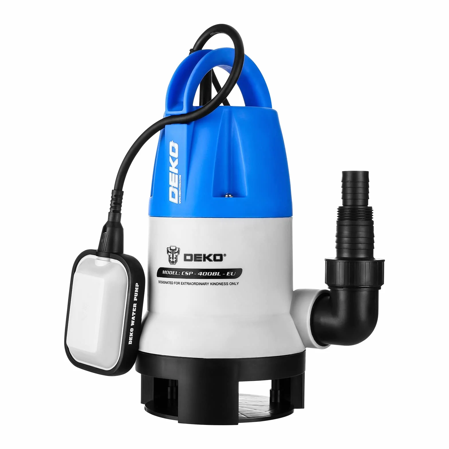 DEKO Bomba de agua sumergible eléctrica 400 W 8000 L/H interruptor flotador