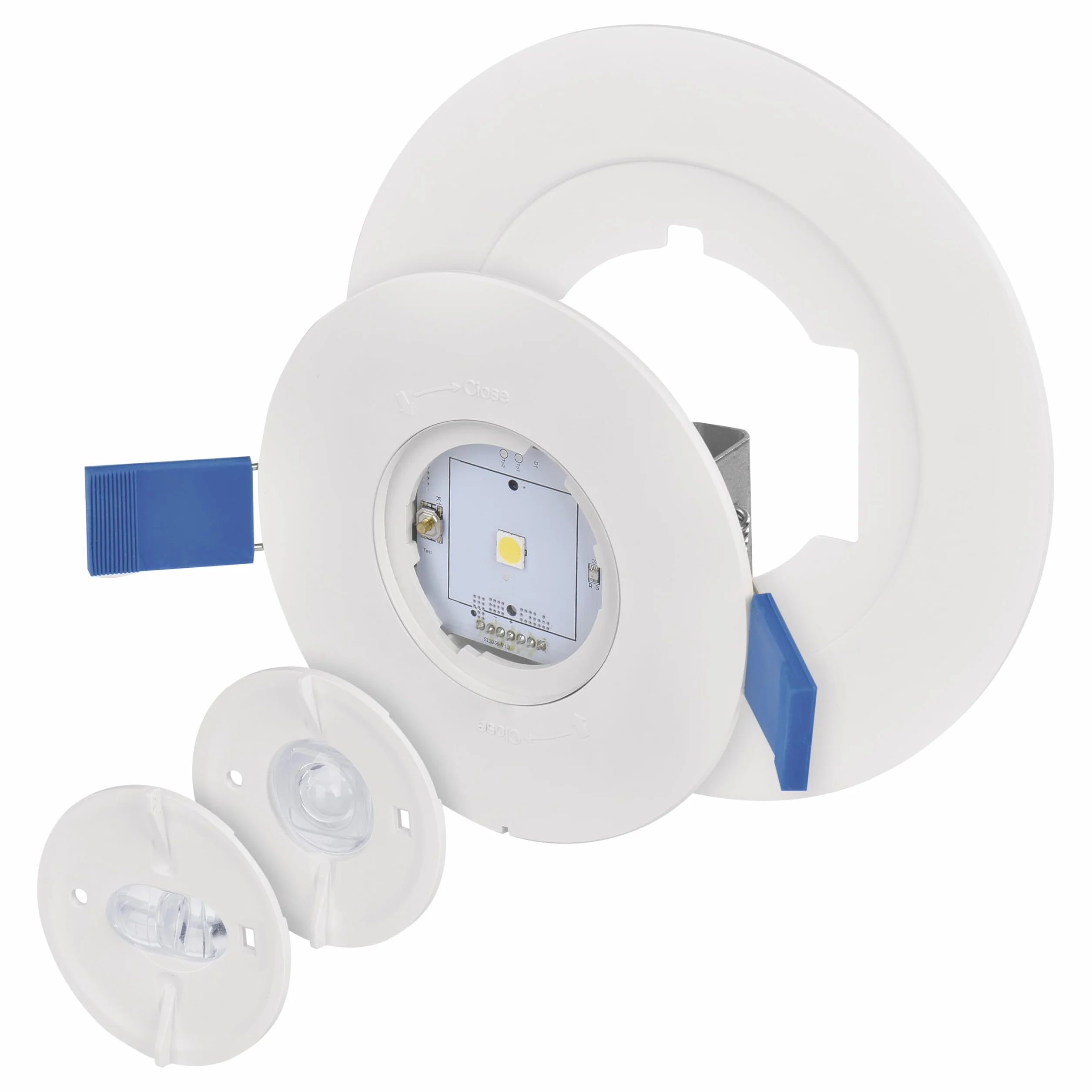 EMOS ORSU 2W LED Luz de Seguridad Antipánico con Batería, Montaje Empotrado, Luz Blanca Fría