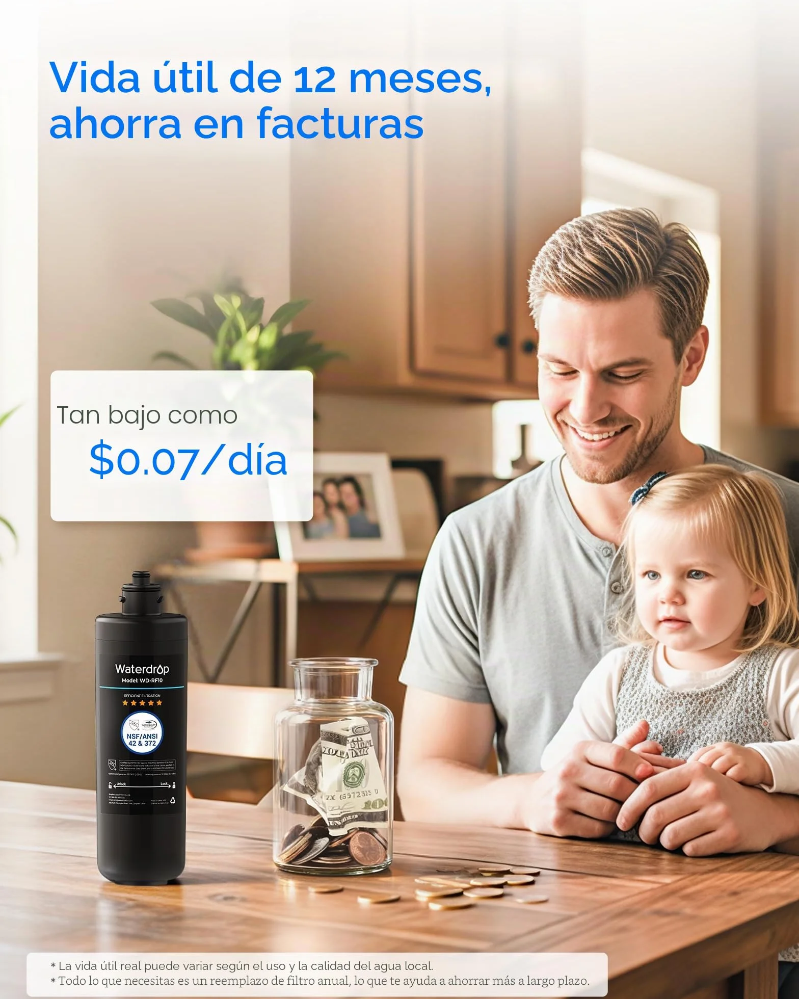 Waterdrop WD-RF10 Filtro de Agua NSF/ANSI 42 Certificado 30.000 Litros