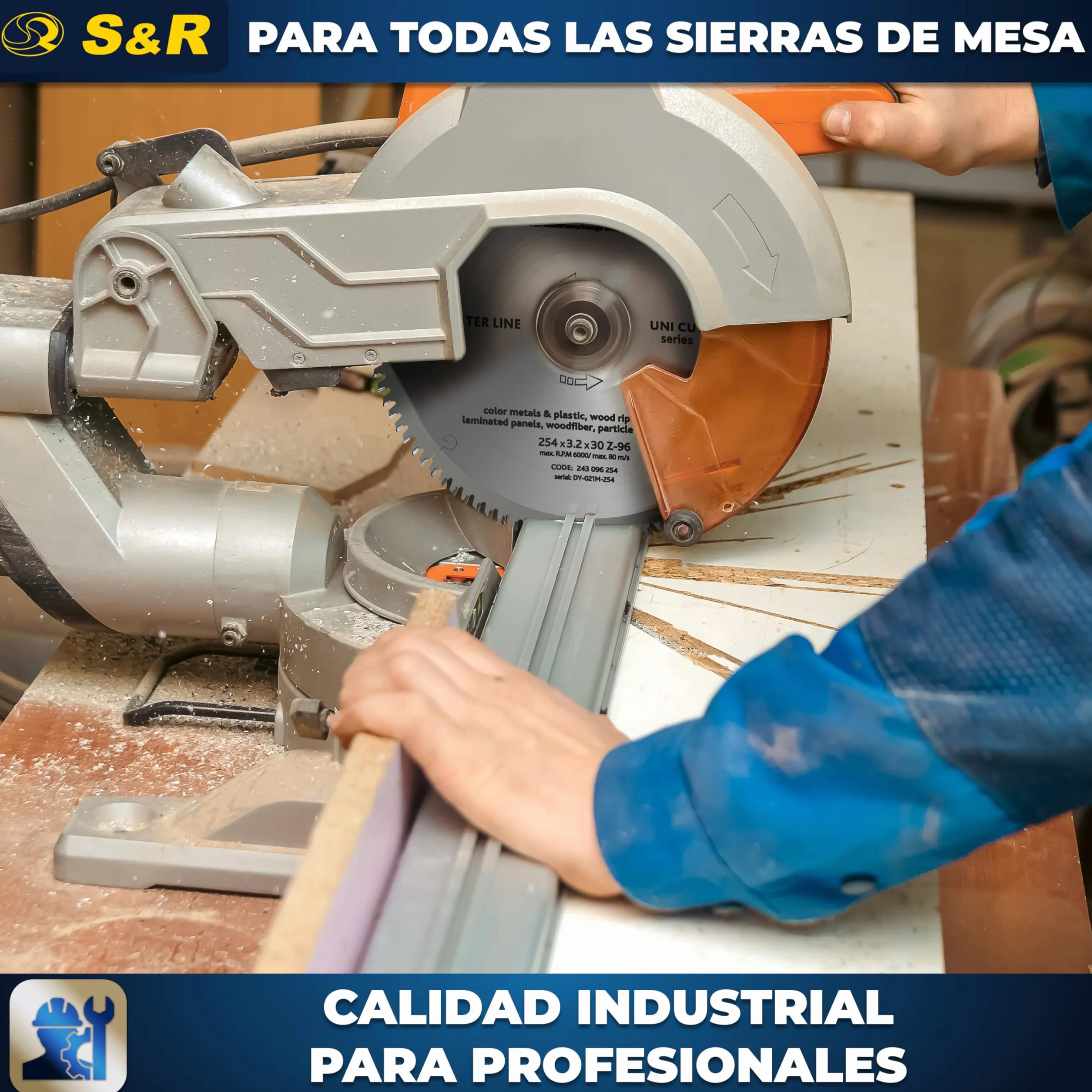 S&R Disco de corte 254 Madera y Metales - 96 Dientes/Hoja de sierra circular. calidad profesional