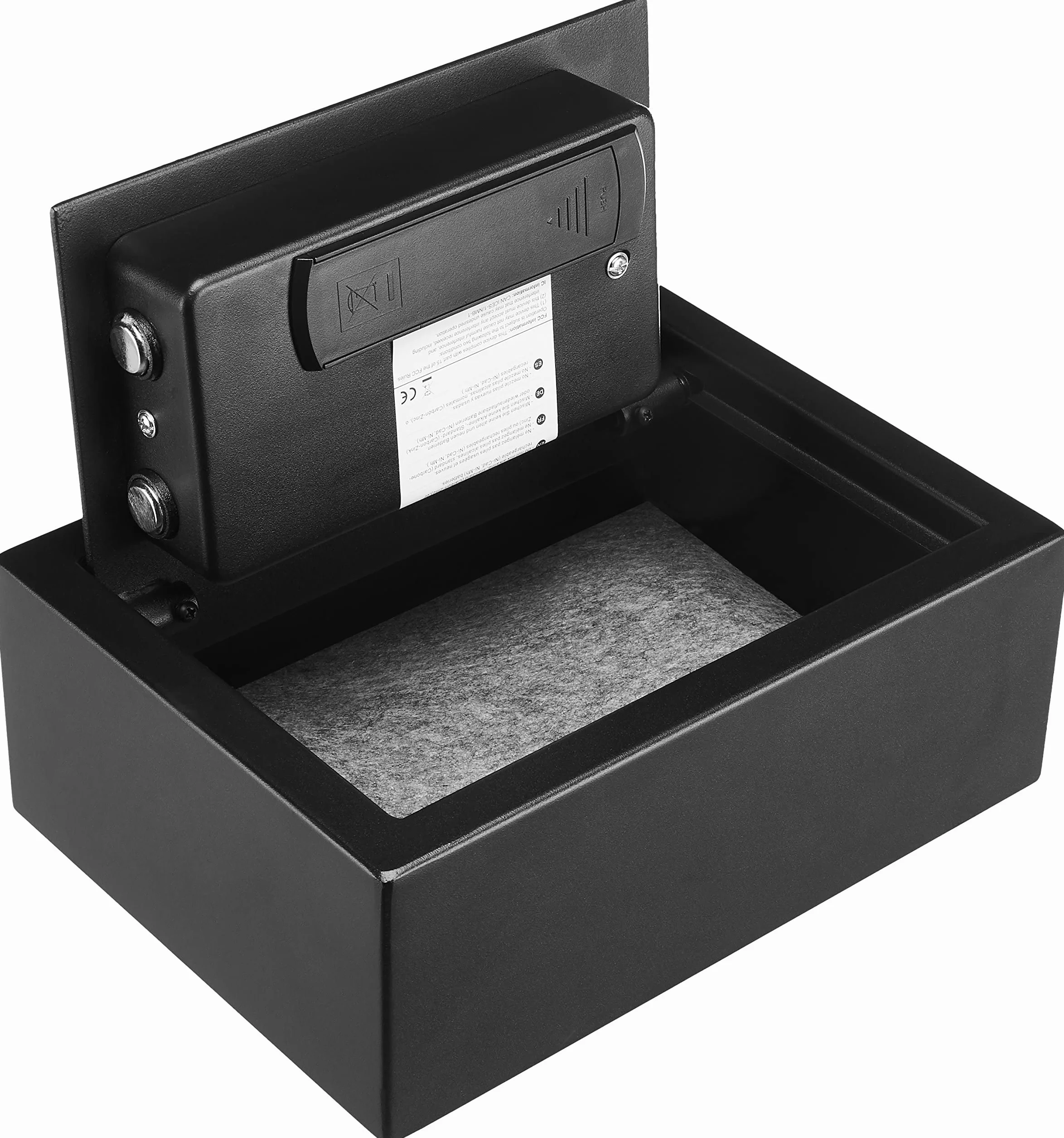Amazon Basics Caja fuerte de escritorio pequeña con teclado electrónico Negro 30 x 22 x 11 cm