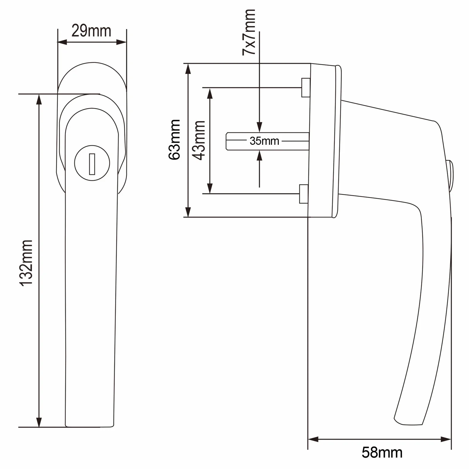 MONZANA® 4X Manilla de Ventana Puerta Universal con Cerradura + 2 Llaves Manija Bloqueo en 2 Posiciónes Blanco