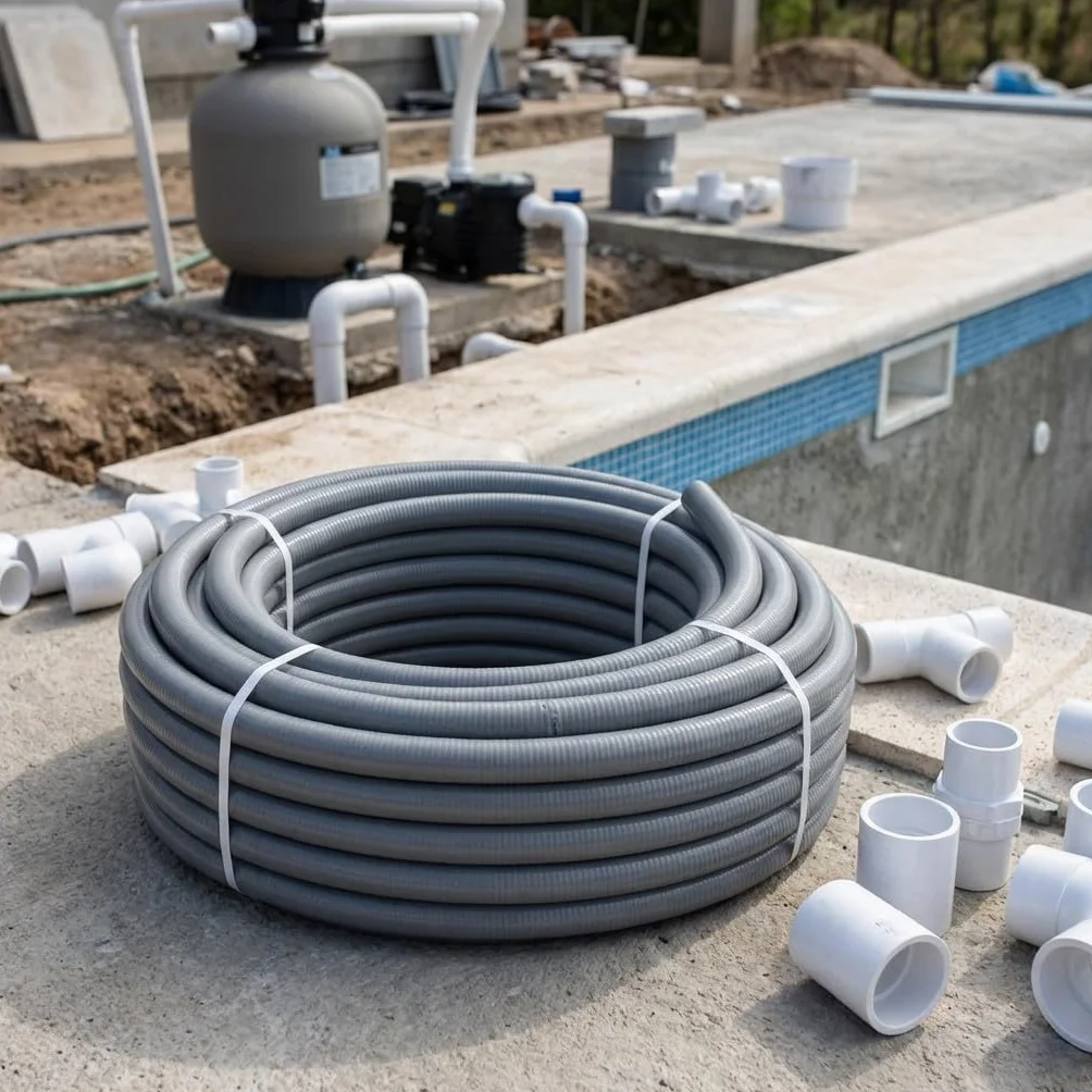 Suinga Tubería PVC Flexible hidrotubo Gris (40mm, 5 metros)