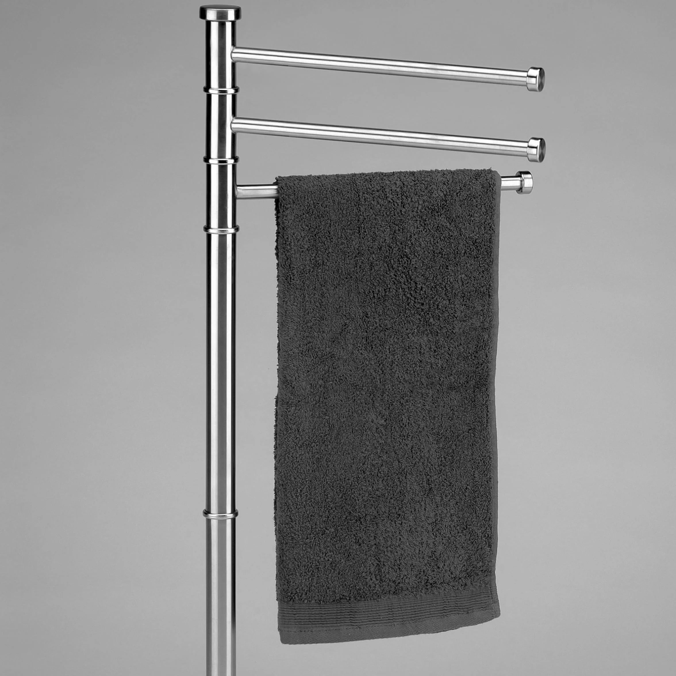 Kela Toallero de pie giratorio 85,5 cm 3 barras acero inoxidable mate SWING