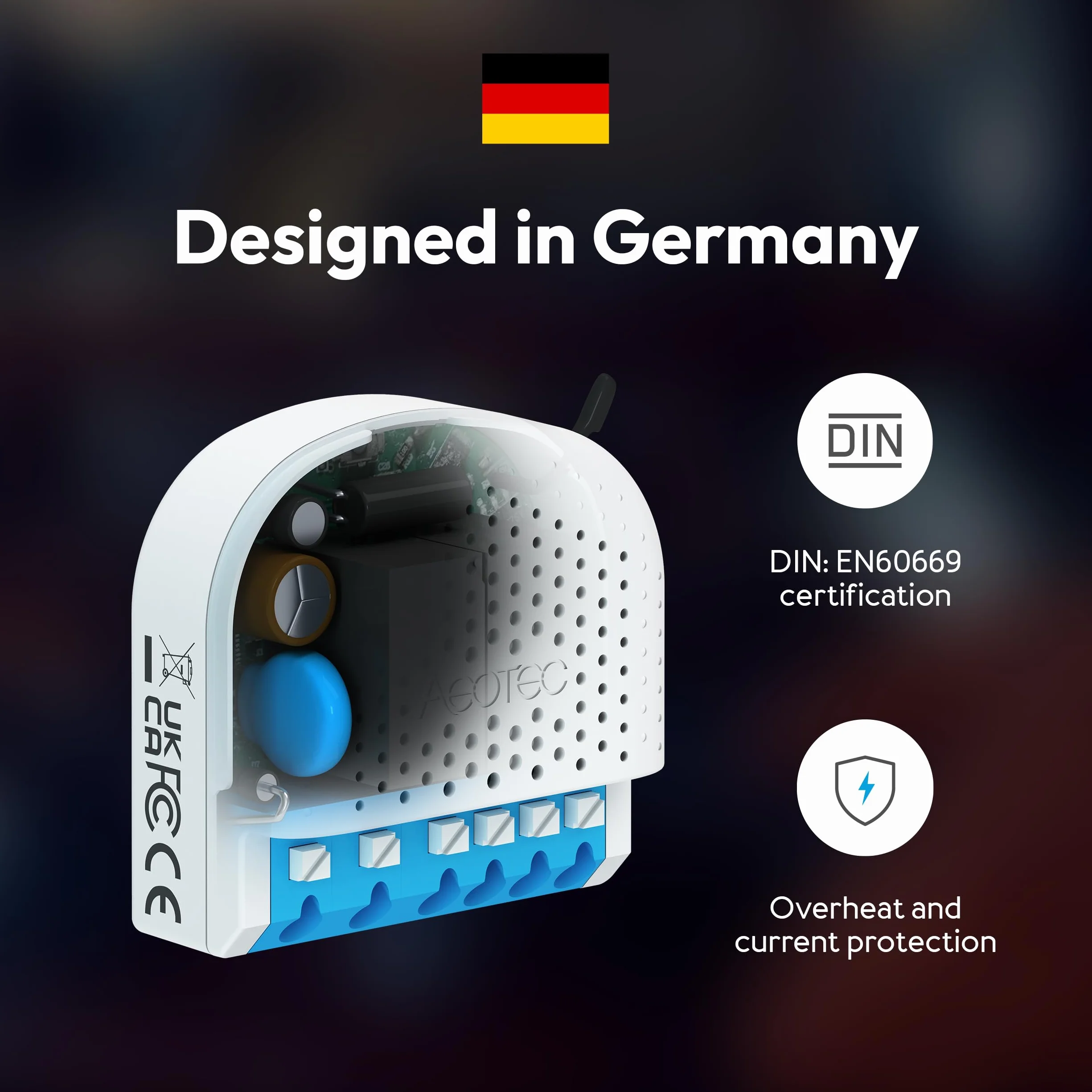 AEOTEC Pico Shutter - Control inteligente de persianas, persianas romanas, toldos o puertas de garaje, Zigbee, HomeAssistant, control de escenas, repetidor, hub, works-with-SmartThings, Homey, Alexa