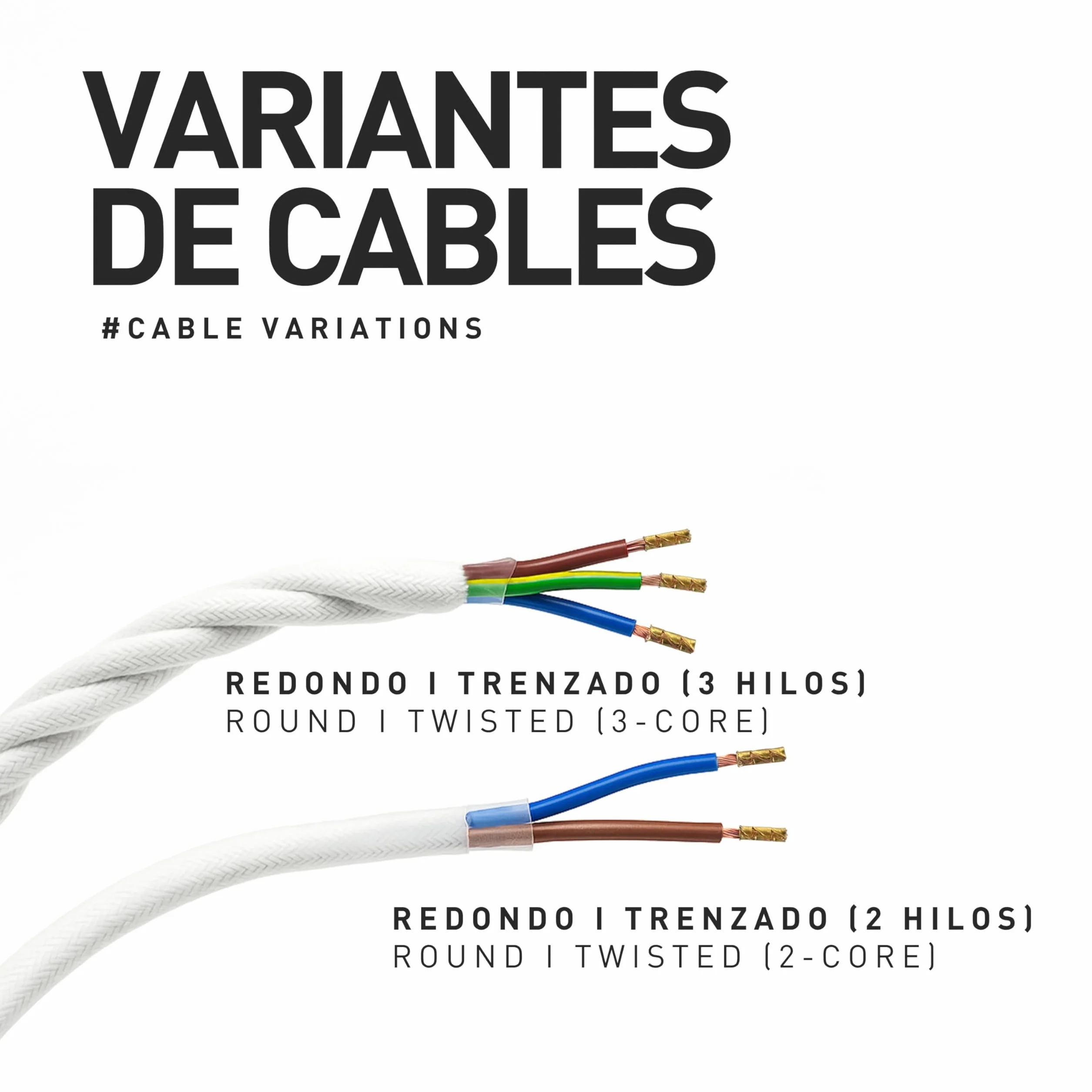 Cable Textil Trenzado Marrón 3x0,75 mm² 10 Metros, Cable Eléctrico 3 Hilos para Lámpara Proyecto DIY