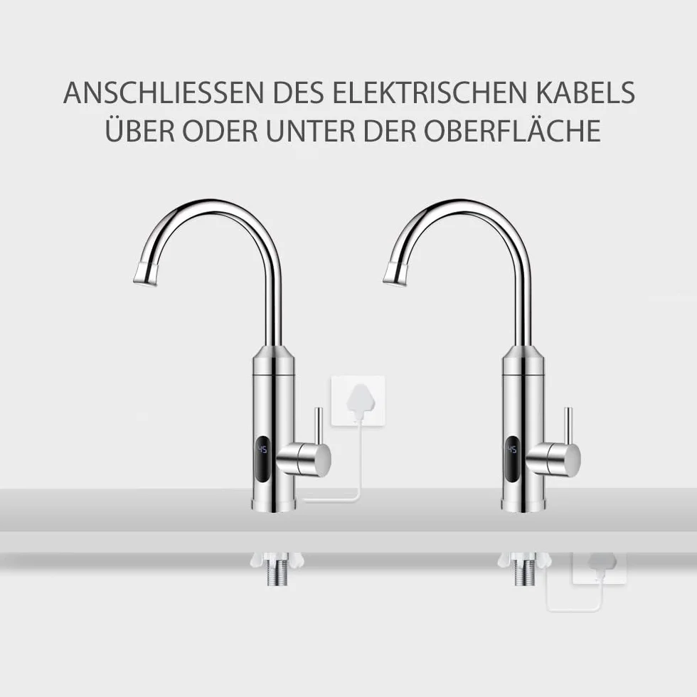 HOGART Grifo Eléctrico Calentador de Agua 230V Cocina Baño Instantáneo