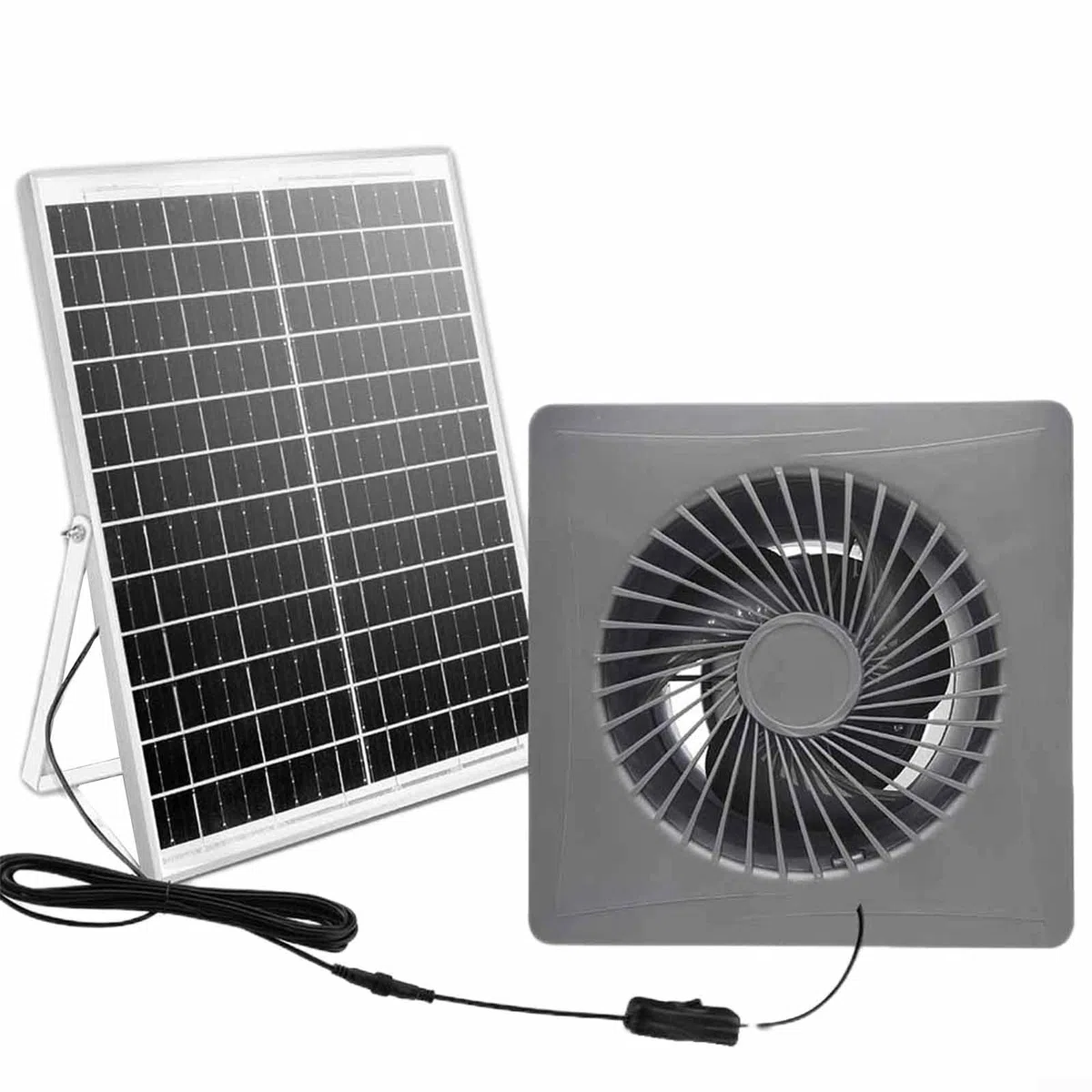 Ventilador de ventilación extractor, ventilador solar de pared con válvula de retención, ventilador de escape industrial de 12 V, ventilación de baño, ventilador de escape de casa de cría (6 pulgadas)