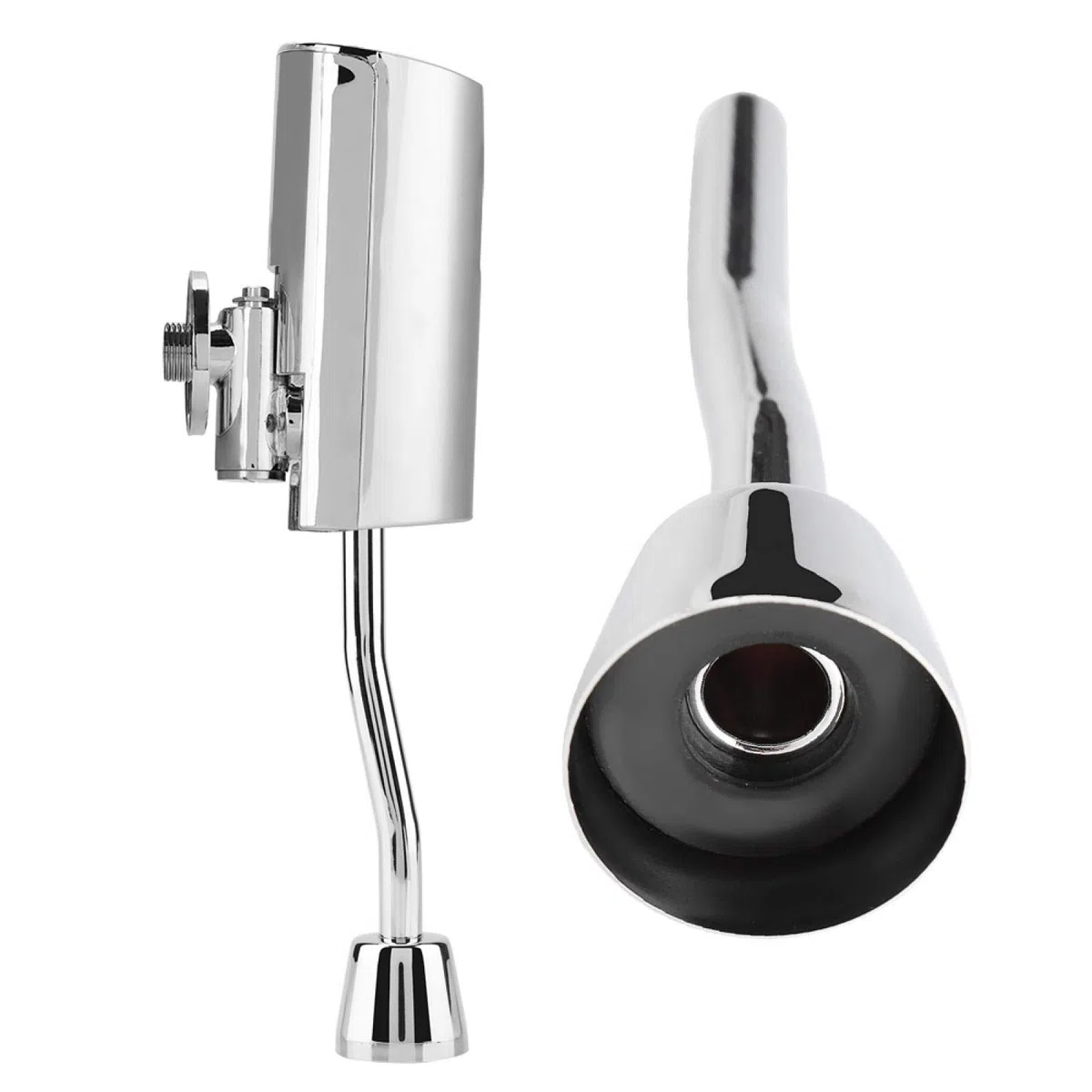 NIKOU Sensor de válvula de descarga para mingitorio Válvula automática para mingitorio Inodoro, sensor montado en la pared Válvula sin contacto, latón y galvanizado