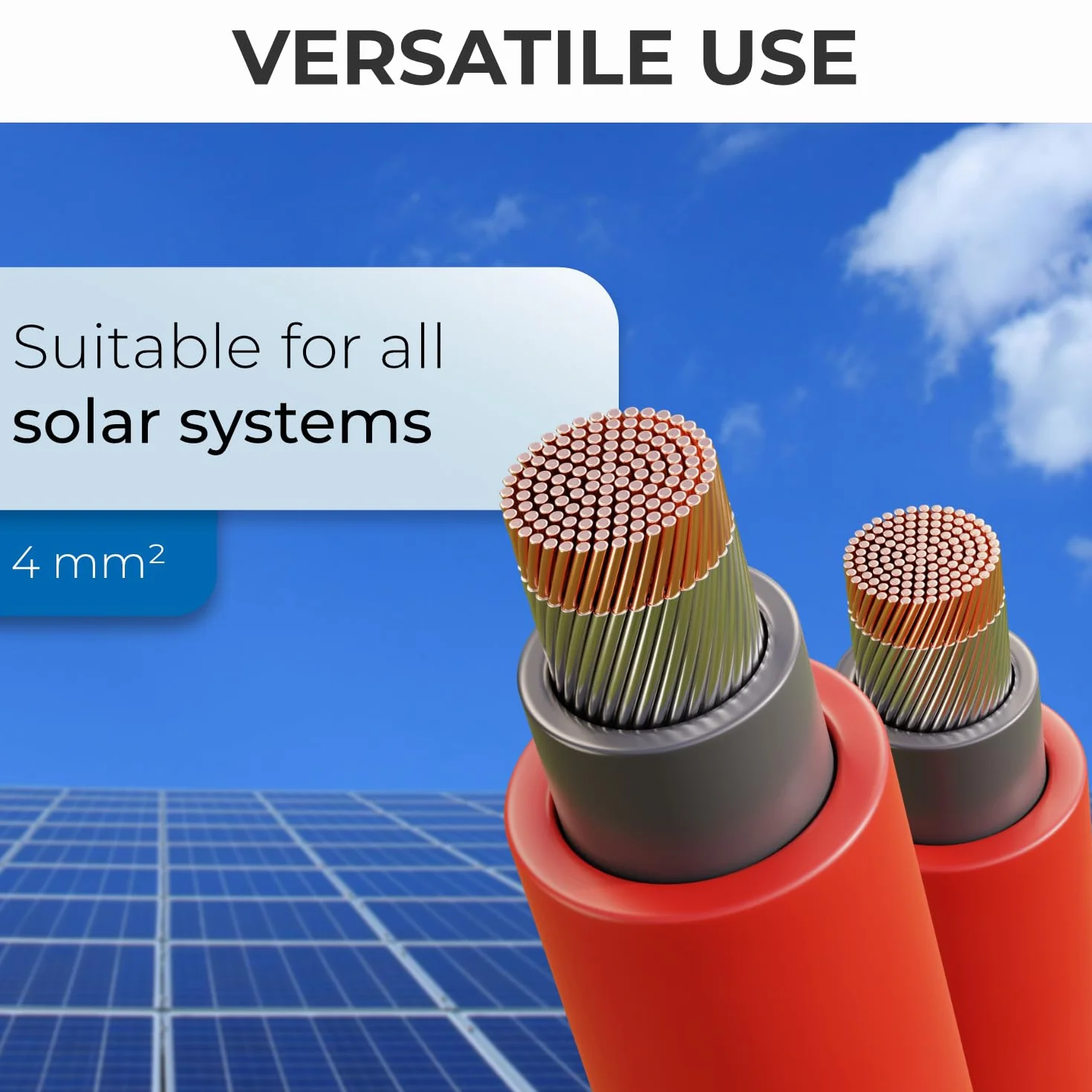 deleyCON 25m Cable Solar 4mm² - Cable Fotovoltaico para Sistemas FV - Resistente a Los Rayos UV Libre de Halógenos para 1kV CA 1,5kV CC - para Instalación Fija y Contactos de Enchufe FV - Rojo
