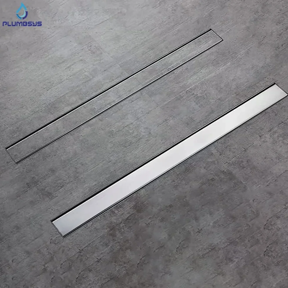 Canaleta de Ducha acero inoxidable 80cm,2 en 1 enlosable de doble cara，de Sifón con dispositivo desodorante y filtro de pelo, Canal de Drenaje de conjunto completo