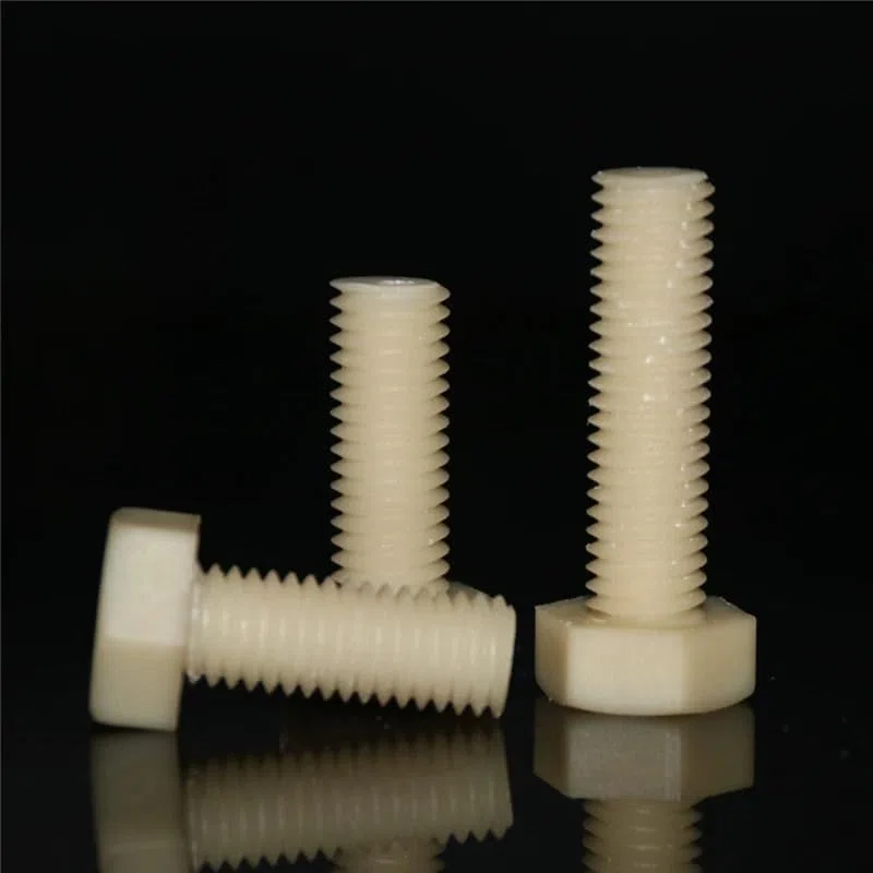 Pernos hexagonales de nailon plástico blanco m3-m20 tornillo hexagonal din933 (10,M20 x 60 mm)