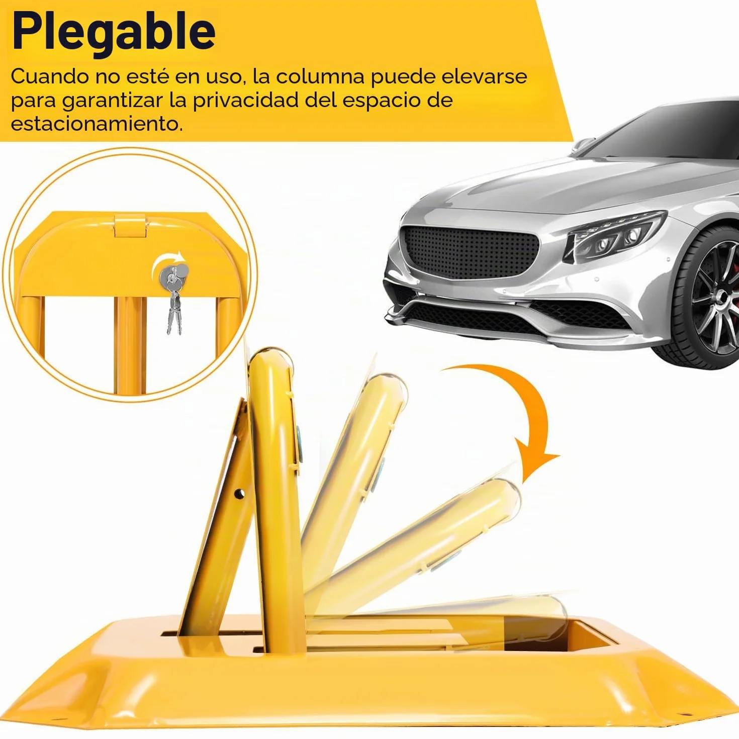 Sonnewelt Barrera de Parking Plegable Acero 5000 kg 55,5x46x32 cm