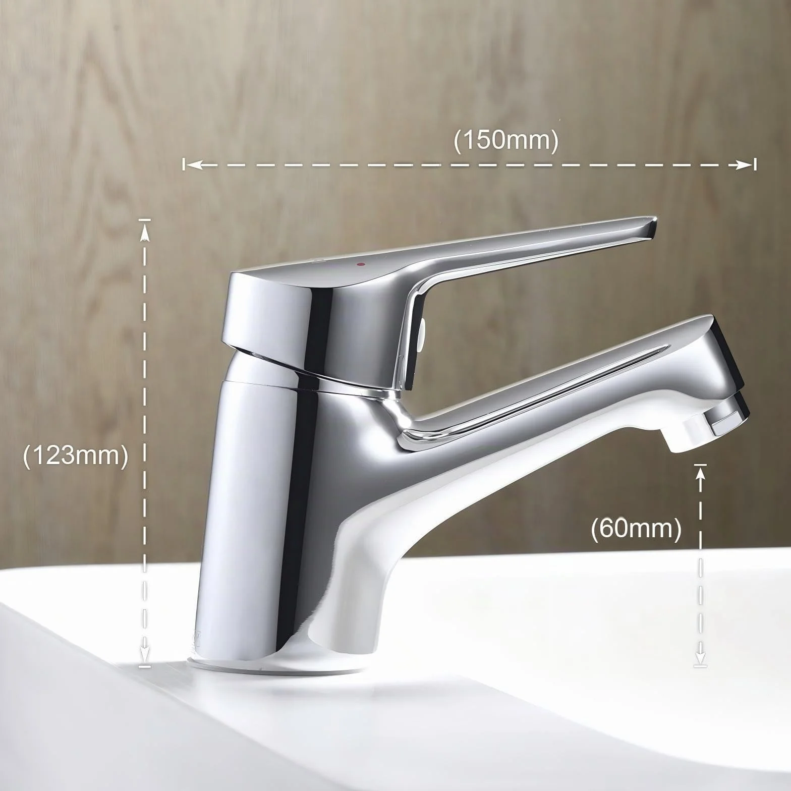 Ibergrif Grifo Lavabo Bajo 60mm, Monomando Latón Macizo para Baño, Aseo de Cortesía y Camper, Instalación Fácil G3/8″, M11050